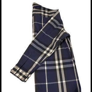 Mens Burberry Dress Shirt, XXL, navy blue & grey